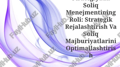 korporativ strategiyada soliq menejmentining roli — PPTX