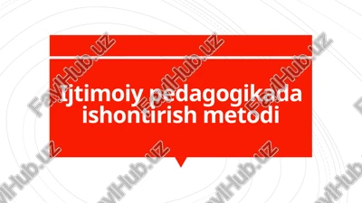 ijtimoiy pedagogikada ishontirish metodi — PPTX