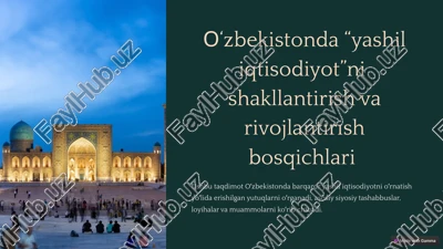 prezentatsiya, yashil iqtisodiyot — PPTX