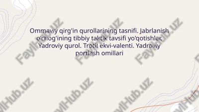 ommavıy qirg'in qurollari — PPTX