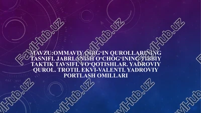ommaviy qirg'ın qurollarining tasnifi — PPTX