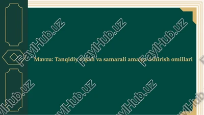 tanqidiy o’qish va samarali amalga oshirish omillari — PPTX