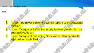 islom taraqqiyot banki — PPTX