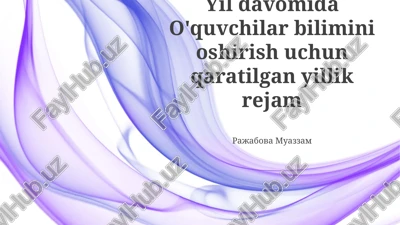 yillik reja: maqsad va vazifalar — PPTX