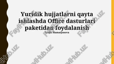 microsoft office dasturiy to'plami — PPTX