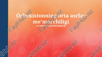 suv inshootlari: ariqlar va hovuzlar — PPTX