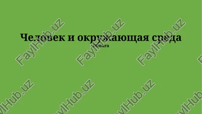 chelovek i okrujayushaya sreda — PPTX
