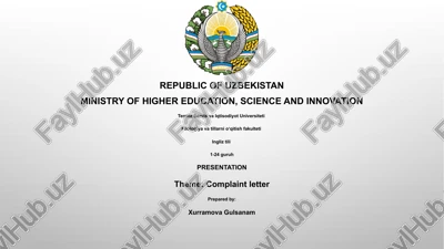 presentation on complaint letter — PPTX