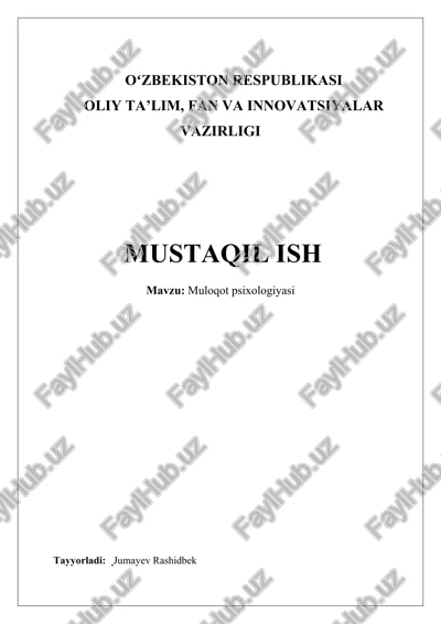 muloqot psixologiyasi — DOCX