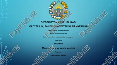 tabiiy va sunʼiy yorıtısh — PPTX