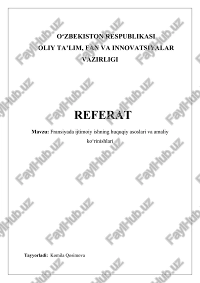 fransiyada ijtimoiy ishning huquqiy asoslari — DOCX
