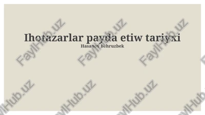 ihotazarlar payda etiw tariyxi — PPTX