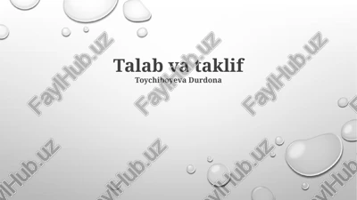 talab va taklif — PPTX