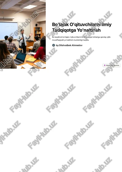 bo'lajak o'qituvchilarni ilmiy tadqiqotga yo'naltirish — PDF