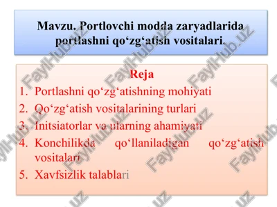portlashniqo‘zg‘atishni o‘zg‘atish vositalari — PPTX