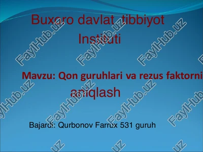 qon guruhlarini aniqlash — PDF