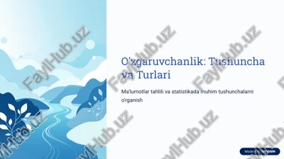 o'zgaruvchanlik: tushuncha va turlari — PDF
