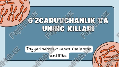 o'zgaruvchanlik va uning xillari — PDF