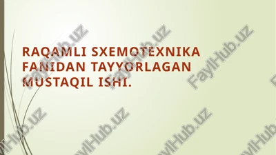 raqamli sxemotexnika fanidan tayyorlaganmustaqil ishi — PPTX