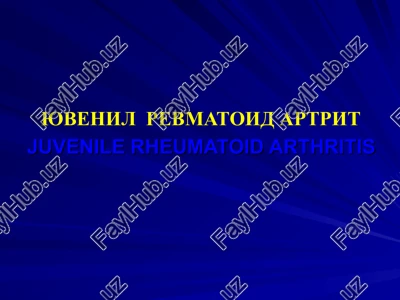 yuvenil revmatoid artritjuvenile rheumatoid arthritis — PPT