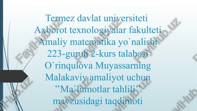 ma’lumotlar tahlili — PPTX