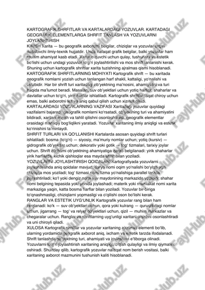 kartografik shrfitlar va kartalardagi yozuvlar — PDF