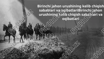 birinchi jahon urushining kelib chiqish sabablari va oqibatlaribirinchi jahon urushining kelib chiqish sabablari va oqibatlari — PPTX