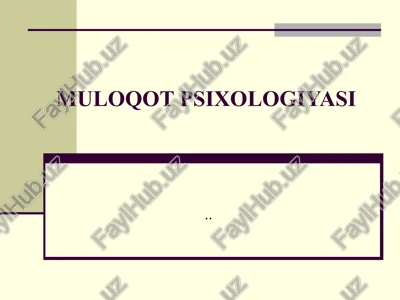 muloqot psixologiyasi — PPTX
