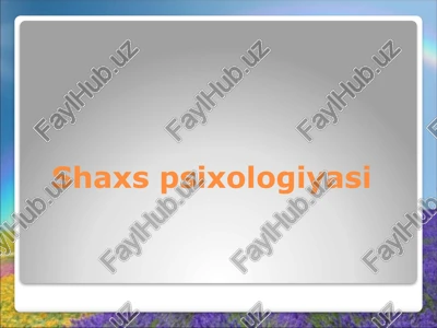 shaxspsixologiyasi — PPTX