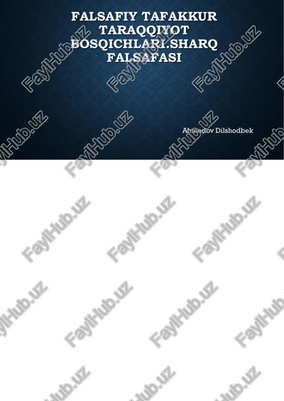falsafiy tafakkur taraqqiyot — PDF