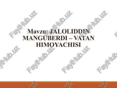 jaloliddin manguberdi – vatan himoyachisi — PPTX