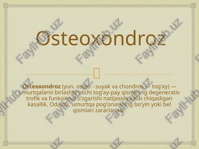 osteoxondroz — PPTX