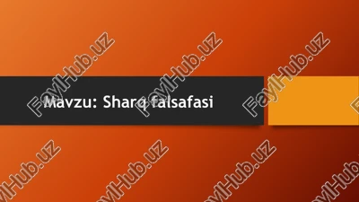 sharq falsafasi — PPTX