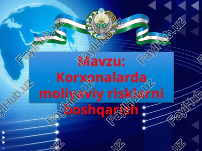 korxonalarda moliyaviy risklarni boshqarish — PPTX