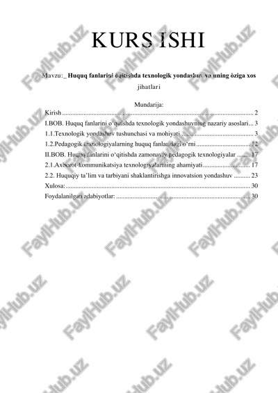 huquq fanlarini òqitishda texnologik yondashuv va uning òziga xos jihatlari — PDF
