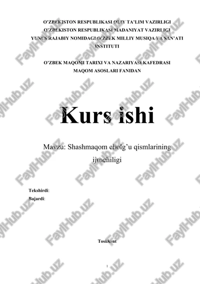 maqom asoslari fanidan — DOCX