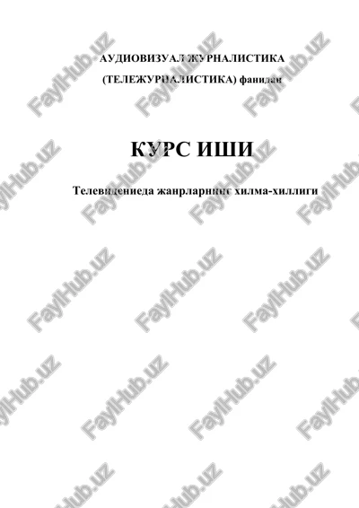 telejurnalistika janrlari — DOCX