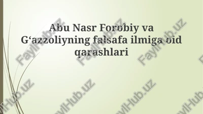 abu nasr farobiy va falsafa ilmi — PPTX