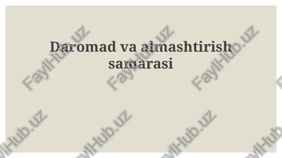 daromad va almashtirish effektlari — PPTX