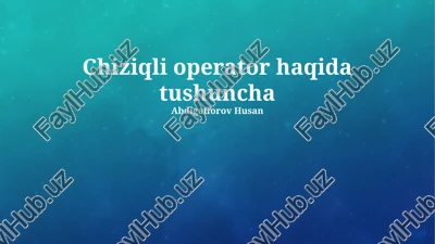 chiziqli operator haqida tushuncha — PPTX