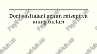 retseptlar — PPTX