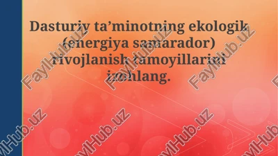 ekologik toza dasturiy ta'minot — PPTX