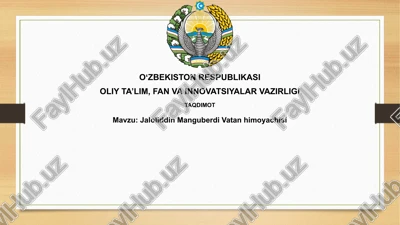 jaloliddin manguberdi vatanhimoyachisi — PPTX