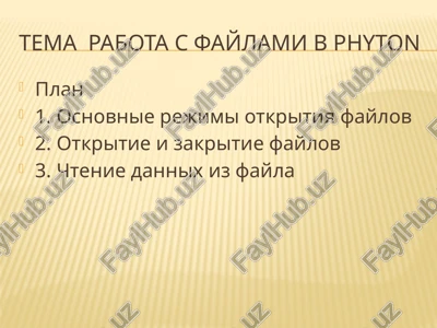 rabota s faylami vphyton — PPTX