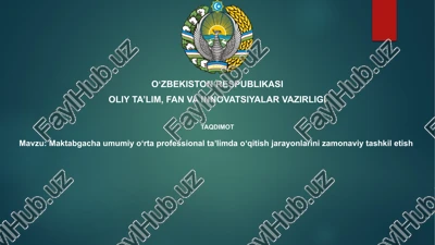 maktabgacha, umumiyoʻrta va professional taʼlim — PPTX