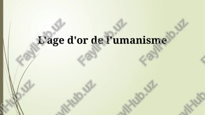 l'age d'or de l'umanisme — PPTX