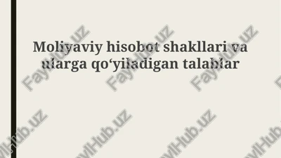 moliyaviy hisobot formatlari — PPTX