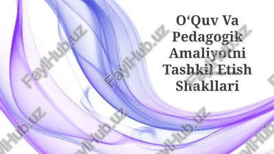 oʻquv va pedagogik amaliyotni tashkil etish shakllari — PPTX