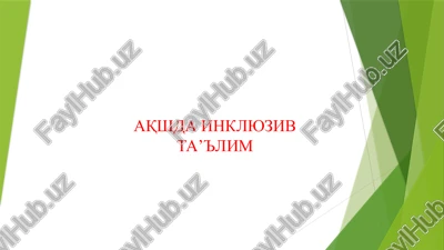 aqshda inklyuziv ta’'lim — PPTX