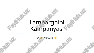 lambarghini kampanyasi — PPTX